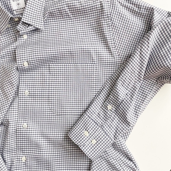 Gitman Bros Allen Edmonds Men’s Check Print Button Dress Shirt Neck 16.5 - Picture 7 of 8